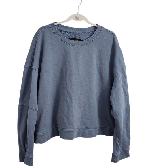 11 Honore Sweater Womens 2 Blue Pullover Relaxed Slouchy Longsleeve Cotton - Picture 1 of 10